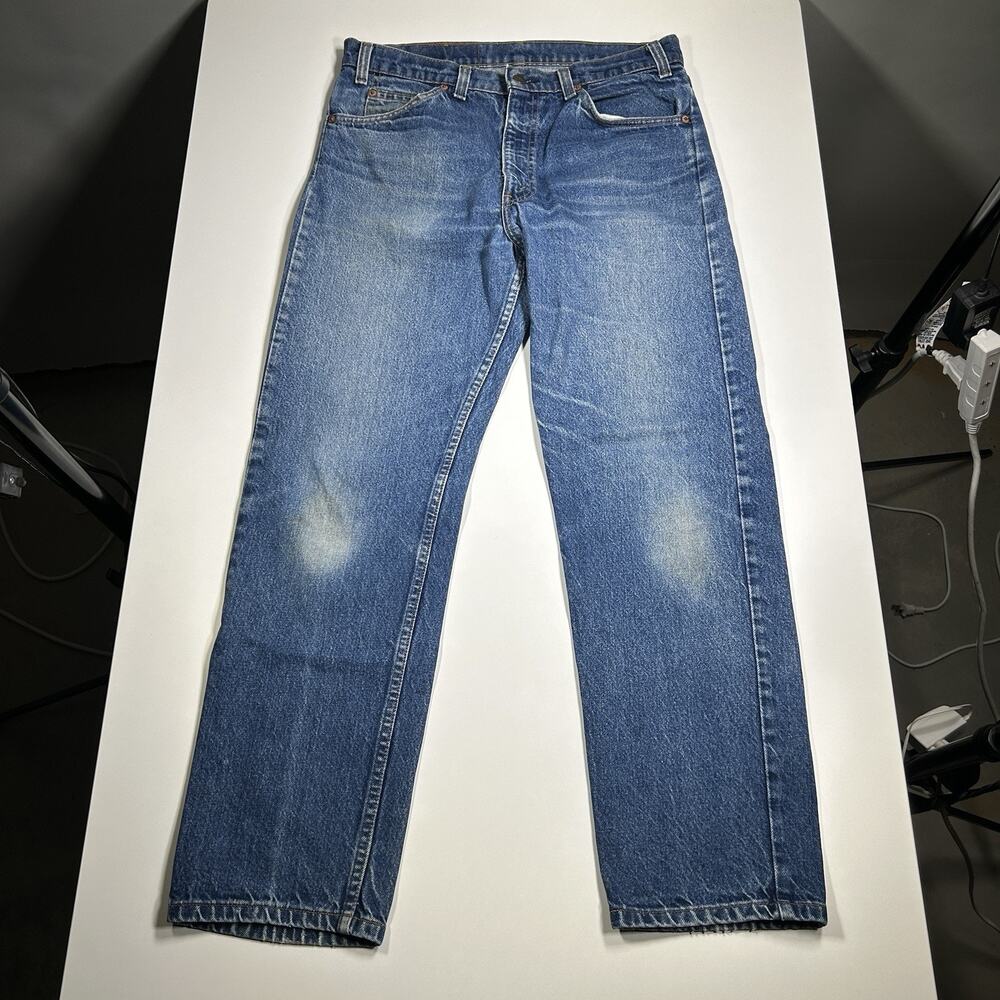 Vintage Levis 505 Orange Tab Jeans 30x29 Made In USA 100% Cotton Fade Denim